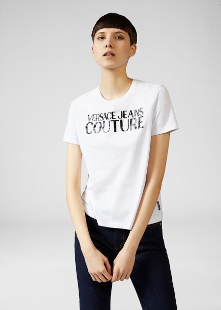 Versace Logo Cotton T-shirt Dam - 238549TPL